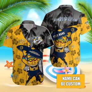 Nhl Nashville Predators Special Native Hawaiians Design Button Shirt, NHL Hawaiian Shirt