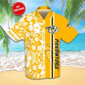 Personalized Nashville Predators Custom Hawaiian Shirt, NHL Hawaiian Shirt