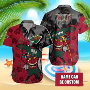 Nhl Minnesota Wild Special Native Hawaiians Design Button Shirt, NHL Hawaiian Shirt