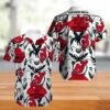 New Jersey Devils Hawaiian Shirt Big Floral Button Up, NHL Hawaiian Shirt