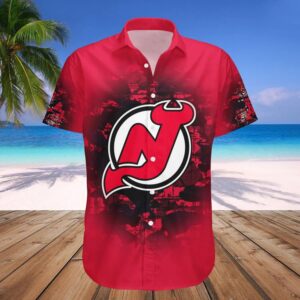 New Jersey Devils Hawaiian Shirt Camouflage Vintage – NHL, NHL Hawaiian Shirt