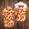 New Jersey Devils Red Hibiscus Flowers Yellow Leaves Hawaiian Shirt, NHL Hawaiian Shirt