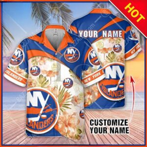 NHL New York Islanders Floral Beach Trip Personalized Hawaiian Shirt, NHL Hawaiian Shirt