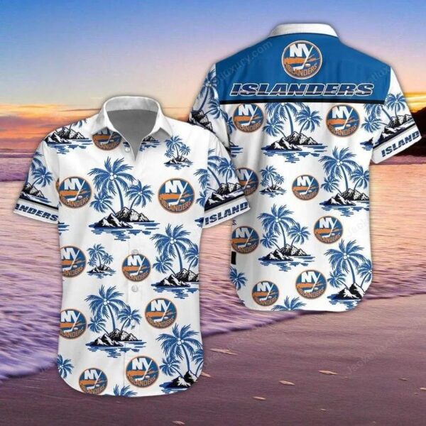 New York Islanders Coconut Tree Hawaiian Shirt, NHL Hawaiian Shirt