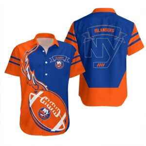 New York Islanders Hawaiian Shirt Flame Ball – NHL, NHL Hawaiian Shirt