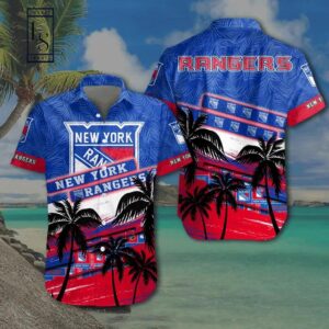 NHL New York Rangers Hawaiian Shirt 1, NHL Hawaiian Shirt