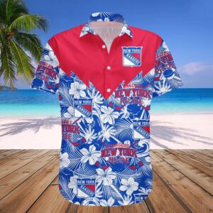 New York Rangers Hawaiian Shirt Tropical Seamless- NHL, NHL Hawaiian Shirt