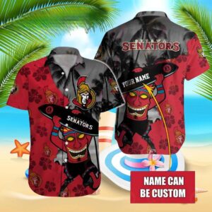 Nhl Ottawa Senators Special Native Hawaiians Design Button Shirt, NHL Hawaiian Shirt