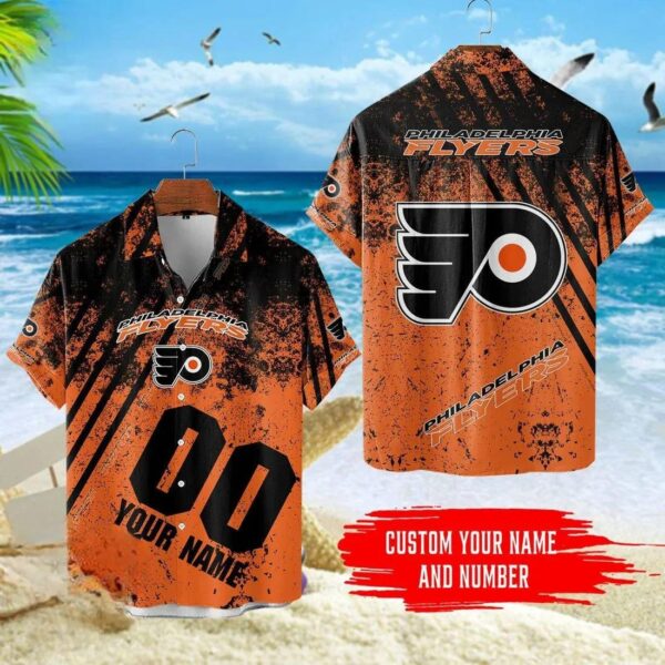 Custom Name Number Philadelphia Flyers NHL Hawaiian Shirt, NHL Hawaiian Shirt