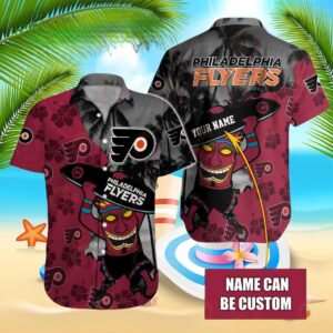 Nhl Philadelphia Flyers Special Native Hawaiians Design Button Shirt, NHL Hawaiian Shirt