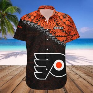 Philadelphia Flyers Hawaiian Shirt Grunge Polynesian Tattoo – NHL, NHL Hawaiian Shirt