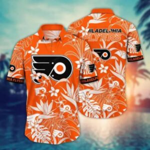 Philadelphia Flyers NHL Hawaiian Shirt Tropical Aloha Shirt, NHL Hawaiian Shirt