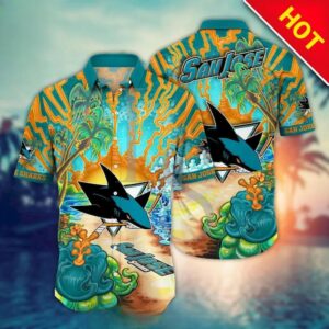 San Jose Sharks Aloha Island Hawaii Shirt, NHL Hawaiian Shirt