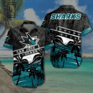 San Jose Sharks Hawaiian Shirt 1, NHL Hawaiian Shirt