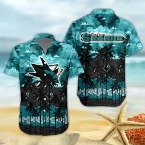 San Jose Sharks Hawaiian Shirt 2, NHL Hawaiian Shirt