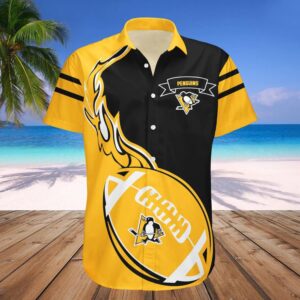 Pittsburgh Penguins Hawaiian Shirt Flame Ball – NHL, NHL Hawaiian Shirt