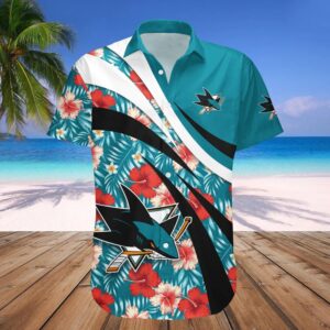 San Jose Sharks Hawaiian Shirt Hibiscus Sport Style – NHL, NHL Hawaiian Shirt