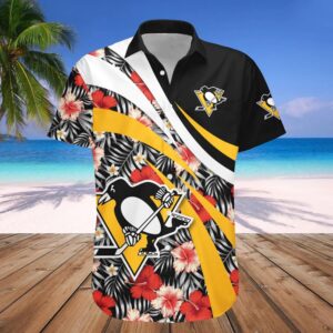 Pittsburgh Penguins Hawaiian Shirt Hibiscus Sport Style – NHL, NHL Hawaiian Shirt