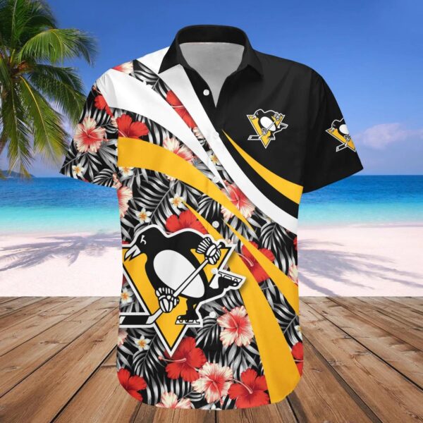 Pittsburgh Penguins Hawaiian Shirt Hibiscus Sport Style – NHL, NHL Hawaiian Shirt