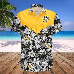 Pittsburgh Penguins Hawaiian Shirt Tropical Seamless- NHL, NHL Hawaiian Shirt