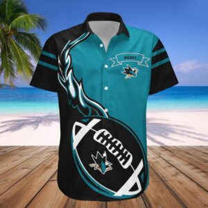 San Jose Sharks Hawaiian Shirt Flame Ball – NHL, NHL Hawaiian Shirt