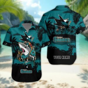 San Jose Sharks Personalized Hawaiian Shirt – Custom Name, NHL Hawaiian Shirt