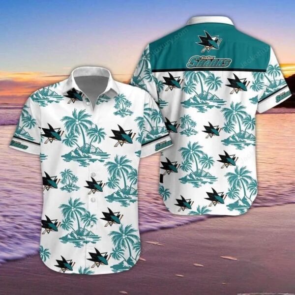 San Jose Sharks Summer Shirt Hawaiian Shirt, NHL Hawaiian Shirt