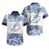 NHL Tampa Bay Lightning Flower Pattern White 3D Hawaiian Shirt, NHL Hawaiian Shirt