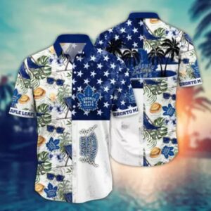 Toronto Maple Leafs Tropical Flower Hawaiian Shirt, NHL Hawaiian Shirt
