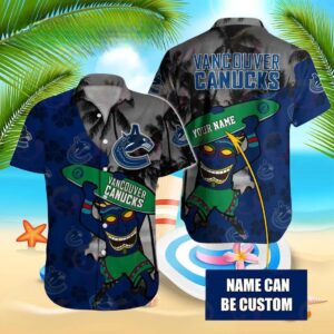 Nhl Vancouver Canucks Special Native Hawaiians Design Button Shirt, NHL Hawaiian Shirt