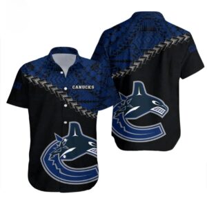 Vancouver Canucks Hawaii Shirt Grunge Polynesian Tattoo, NHL Hawaiian Shirt