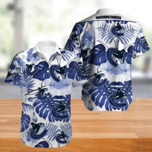 Vancouver Canucks Hawaiian Shirt Big Floral Button Up, NHL Hawaiian Shirt
