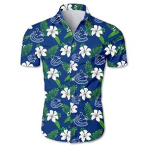 Vancouver Canucks Hawaiian Shirt Floral Button Up 2, NHL Hawaiian Shirt