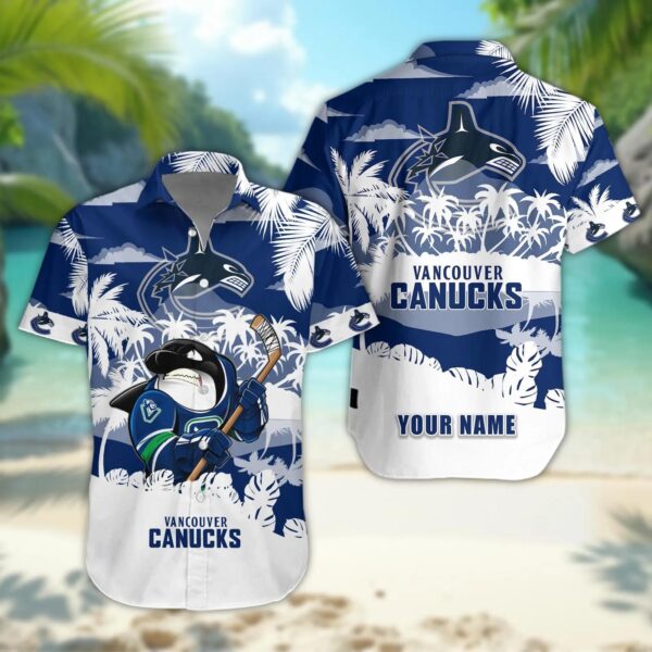 Vancouver Canucks Personalized Hawaiian Shirt – Custom Name, NHL Hawaiian Shirt