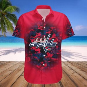 Washington Capitals Hawaiian Shirt Camouflage Vintage – NHL, NHL Hawaiian Shirt