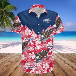 Washington Capitals Hawaiian Shirt Tropical Seamless- NHL, NHL Hawaiian Shirt
