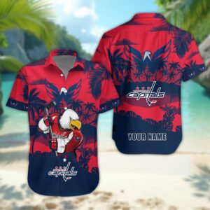 Washington Capitals Personalized Hawaiian Shirt – Custom Name, NHL Hawaiian Shirt