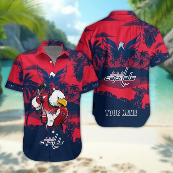 Washington Capitals Personalized Hawaiian Shirt – Custom Name, NHL Hawaiian Shirt