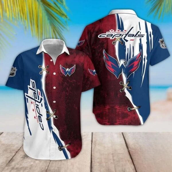 Washington Capitals Red And Blue Hawaiian Shirt, NHL Hawaiian Shirt