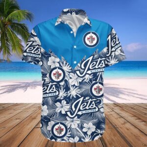 Winnipeg Jets Hawaiian Shirt Tropical Seamless- NHL, NHL Hawaiian Shirt