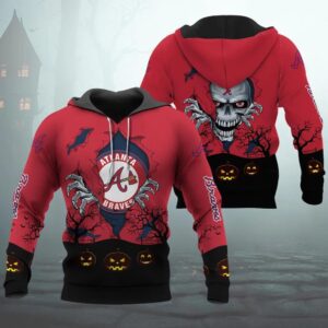 Atlanta Braves Halloween 3D Apparel, MLB Hoodie
