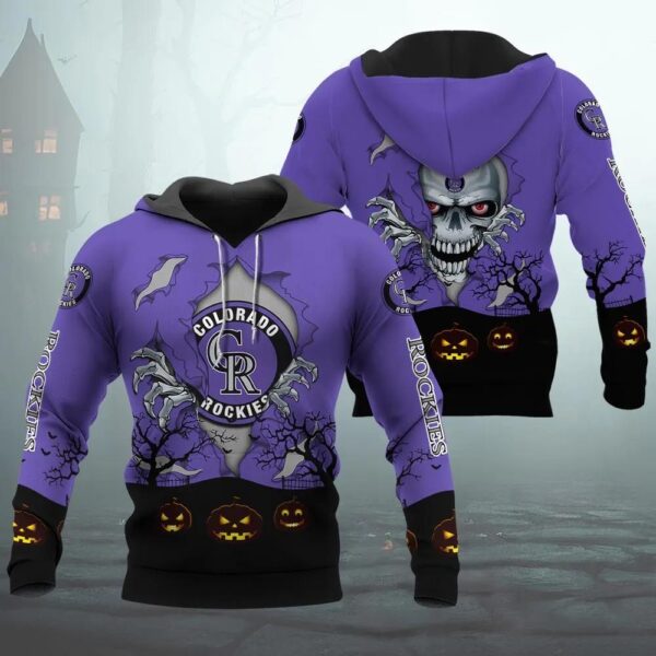 Colorado Rockies Halloween 3D Apparel, MLB Hoodie