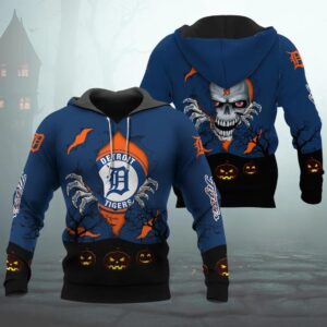 Detroit Tigers Halloween 3D Apparel, MLB Hoodie
