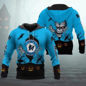 Miami Marlins Halloween 3D Apparel, MLB Hoodie