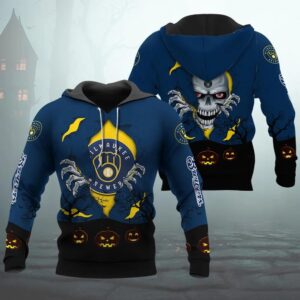 Milwaukee Brewers Halloween 3D Apparel, MLB Hoodie