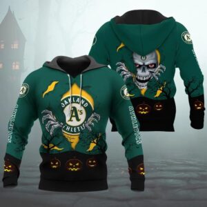 Oakland Athletics Halloween 3D Apparel, MLB Hoodie