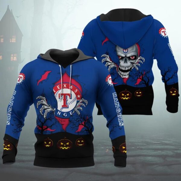 Texas Rangers Halloween 3D Apparel, MLB Hoodie