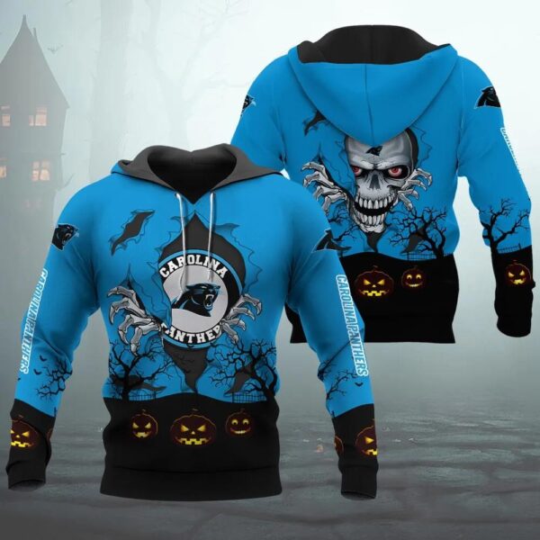 Carolina Panthers Halloween 3D Apparel, NFL Hoodie
