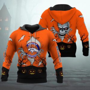 Denver Broncos Halloween 3D Apparel, NFL Hoodie