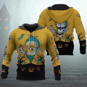 Jacksonville Jaguars Halloween 3D Apparel, NFL Hoodie